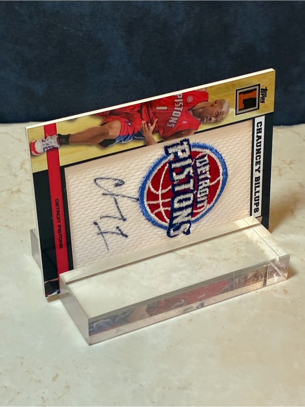 Chauncey Billups Team Logo Autographed Basketball Card - Picture 3 of 10